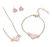Gettimore Ensemble de bijoux minimalistes en forme de cœur pour un usage | Design élégant en forme de cœur, finition huilée, look féminin charmant, adapté pour les rendez-vous et les fêtes
