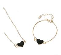 Gettimore Ensemble de bijoux minimalistes en forme de cœur pour un usage | Design élégant en forme de cœur, finition huilée, look féminin charmant, adapté pour les rendez-vous et les fêtes