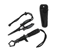 Gettimore Ensemble de pinces de pêche en acier inoxydable avec dispositif de contrôle du poisson, extracteur d'hameçon, ouvre-anneau fendu et coupe-ligne pour la pêche en eau douce, eau salée et glace