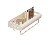 Gettimore Étagère de salle de bain sans perçage, étagère de rangement murale robuste en acier au carbone, amovible pour économiser de l'espace, lavabo, balcon et toilettes (30 cm)