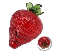 Gettimore Figurine fraise en cristal rouge, décoration de table et presse-papier pour la Saint-Valentin, Noël, Thanksgiving, 44 x 74 mm