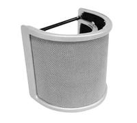 Gettimore Filtre de microphone pour enregistrement - Pare-vent en métal en forme de U pour réduire les parasites et les bruits indésirables, compatible avec les micros à condensateur argenté
