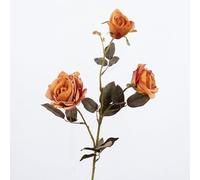 Gettimore Fleur Artificielle Décoration Maison 3 Têtes Rose Brûlée Sec Sèche pour Salle de Mariage Hôtel Salon 74cm Rose Violet Jaune Vert Orange Vert Beige