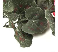 Gettimore Fleurs artificielles de géranium rouge et rose - 36 cm, 5 branches, tissu de soie pour mariage, jardin, maison, décoration de Noël