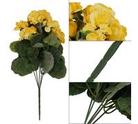 Gettimore Fleurs artificielles de géranium rouge et rose - Arrangement floral en tissu de soie et plastique pour décoration de maison, jardin, mariage, 36 cm avec 5 branches