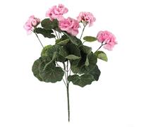 Gettimore Fleurs artificielles de géranium rouge et rose - Plante artificielle en soie avec 5 branches pour mariage, jardin, maison, décoration de Noël