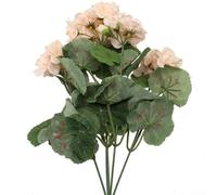 Gettimore Fleurs artificielles de géranium rouge et rose - Plantes artificielles en tissu de soie pour mariage, jardin, décoration d'intérieur, 36 cm avec 5 branches