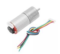 Gettimore GA25-370 Moteur à engrenages brossé DC 12 V avec encodeur Hall et réducteurs entièrement métalliques pour robot Smart Car Engine et Balance Vehicle Applications 16 tr/min