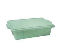 Gettimore Glaçons en silicone pour bacs à cubes avec couvercles étanches, empilables et faciles à démouler, congeler, cuire, frire à l'air et micro-ondes, 21 x 13 x 5,4 cm