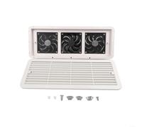 Gettimore Grille d'aération de réfrigérateur triple ventilateur pour camping-car, alimentation 12 V avec grille en maille, circulation d'air silencieuse, douche de cuisine