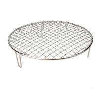 Gettimore Grille de barbecue ronde en acier inoxydable avec pieds, grille de cuisson pour barbecue au charbon de bois, grille de refroidissement ronde pour camping, barbecue, outil de pique-nique en