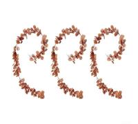 Gettimore Guirlande d'eucalyptus artificiel pour couronne de feuilles, 195 cm, vert et rouge automne, lot de 3