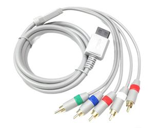 Gettimore HD Component Câble AV compatible avec Nintendo pour Wii et Wii U, 1,8 m, fil vidéo plaqué or, accessoire de jeu, gris argenté