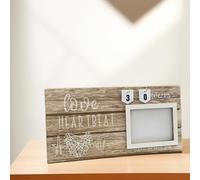 Gettimore Heartfelt Cadre échographique pour bébé avec compte à rebours en bois pour annonce de grossesse et fête prénatale