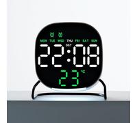 Gettimore Horloge de bureau LED avec alarme, veilleuse et compte à rebours - Affichage tactile pour bureau à domicile, minuterie 23H59M59S, matériau PC, affichage multifonctionnel de l'heure et de la