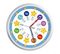 Gettimore Horloge murale arc-en-ciel silencieuse pour chambre d'enfant, horloge murale numérique LCD moderne avec grand écran d'affichage, fonctionnement silencieux (25,4 cm)