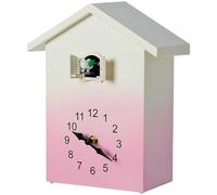 Gettimore Horloge murale coucou silencieuse avec carillon horaire à piles en forme de maison pour salon, chambre à coucher, décoration bleu et rose
