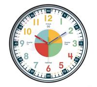 Gettimore Horloge murale numérique LCD moderne pour chambre d'enfant, avec grand écran d'affichage, fonctionnement silencieux (25,4 cm, cadre noir)