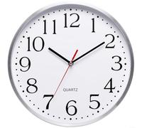 Gettimore Horloge murale silencieuse sans tic-tac, cadre en aluminium de 30,5 cm pour décoration de salon, chambre à coucher (B)