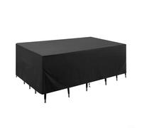 Gettimore Housse de protection résistante aux intempéries pour meubles d'extérieur rectangulaires et ovales en tissu argenté 420D avec ourlet élastique, protection solaire et anti-poussière 250 x 250