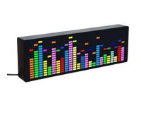 Gettimore Indicateur de spectre de musique VU mètre RVB avec affichage LED 20 bandes pour amplificateur MP3 PC, entrée USB 5 V/12 V, option de contrôle vocal et fil, boîtier de 210 mm inclus