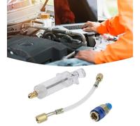 Gettimore Injecteur d'huile et de teinture pour systèmes A/C R134a avec raccord rapide SAE bas côté 6,35 mm, tuyau flexible jusqu'à 29 bar, compatible avec POE et huile minérale, caoutchouc en laiton