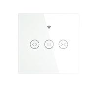 Gettimore Interrupteur de rideau intelligent WiFi avec commande tactile et activation vocale, panneau mural électrique unidirectionnel compatible avec l'application Tuya, verre trempé IP44 pour