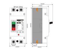 Gettimore Interrupteur d'isolateur DC 2P, 100 A/125 A, DC500 V AC480 V, disjoncteur magnétique thermique pour système solaire photovoltaïque, UPS, batterie