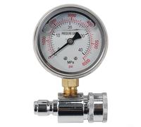 Gettimore Jauge de nettoyeur haute pression 6000 PSI en acier inoxydable et laiton avec prise à connexion rapide de 7,6 cm pour pompe à tuyau