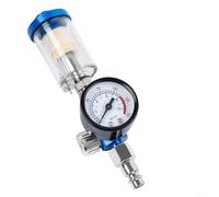 Gettimore Jauge de régulateur d'air avec filtre de piège à huile en ligne, filetage de 6,35 mm, accessoire pneumatique en cuivre pour applications aérographe et peinture par pulvérisation