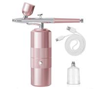Gettimore Kit aérographe sans fil, avec contrôle à 3 vitesses, pointe de 0,3 mm et plusieurs ventouses pour détails automobiles (rose)