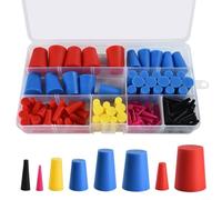 Gettimore Kit d'assortiment de trous coniques en silicone, 120 pièces pour peinture, huile, revêtement et imprégnation hydraulique, 1, 40,6 cm à 12,7 cm, 20,3 cm pour gamme, rose, pour noir, rouge