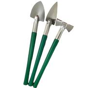 Gettimore Kit de jardinage 3 pièces avec râteau, truelle et pelle en acier inoxydable pour plantes grasses, bonsaï, cactus et plantes d'intérieur