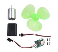 Gettimore Kit de modèle d'éolienne pour l'éducation aux énergies renouvelables, groupe électrogène rotatif à 360° avec lames en plastique et métal, vert transparent