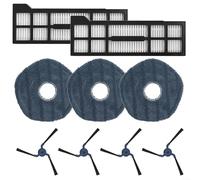 Gettimore Kit de remplacement pour aspirateur Eufy X10 Pro Omni 2 filtres + 3 chiffons + 4 brosses latérales