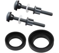Gettimore Kit de vis pour cuvette de WC comprenant des anneaux d'étanchéité en mousse de 5,1 cm et 7,6 cm, fixations en plastique, installation de vanne de vidange de chasse d'eau