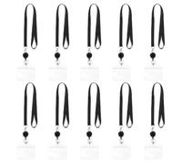 Gettimore Kit porte-badge avec 10 protecteurs de cartes transparents, verticaux ou horizontaux, étanches, clips enrouleurs rétractables et cordons noirs pour le travail, l'école ou les événements B