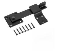 Gettimore Loquet de porte de terrasse rotatif de 14 cm avec fente pour carte, boulon rabattable en acier pour portes de jardin et de ranch, noir