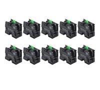 Gettimore Lot de 10 blocs de contact à bouton-poussoir XB2-BE101C/XB2-BE102C 10 A 600 V pour panneau de commande, borne à vis avec connexion anti-secousse, 1 million de cycles d'endurance