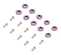 Gettimore Lot de 10 vis d'espacement M6 en acier inoxydable avec rondelles pour installation de couvercle de batterie de plaque d'immatriculation Fender (couleurs vives)