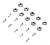 Gettimore Lot de 10 vis d'espacement M6 en acier inoxydable avec rondelles pour installation de plaque d'immatriculation Fender - Arc-en-ciel (gris argenté)