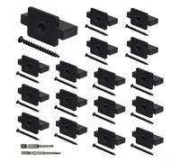 Gettimore Lot de 100 fixations de terrasse composites avec vis pour bois et panneaux composites, noir, installation facile
