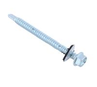 Gettimore Lot de 100 vis autoperceuses galvanisées 6,3 x 100/125 mm pour panneaux de toit en métal avec rondelles d'étanchéité EPDM