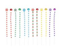 Gettimore Lot de 12 branches décoratives pour sapin de Noël, décorations en plastique colorées sur le thème des bonbons, 30 cm et 29,5 cm, métal et plastique