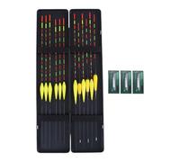 Gettimore Lot de 12 flotteurs de pêche pour une utilisation de jour et de nuit avec boîte de rangement pour un transport facile pour Poissons Communs, Truites, Anguilles