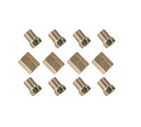 Gettimore Lot de 12 raccords de ligne de frein à filetage 3/8"-24 pour tube de 3/16", raccords en laiton et écrous avec taille hexagonale 3/8", compatibles avec les lignes de frein en acier et en