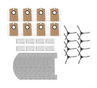 Gettimore Lot de 16 pièces de rechange pour aspirateur Monsga MS1 pour robot MAX avec brosses latérales, filtres, serpillères et sacs à poussière (B)