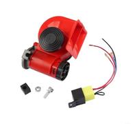 Gettimore Lot de 2 compresseurs d'air rouges 12 V pour klaxon, 118 dB - Tonalité forte et basse pour voiture, camion, SUV, moto, camping-car