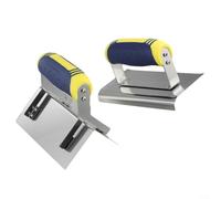 Gettimore Lot de 2 coupe-bordures en acier inoxydable résistant à la rouille pour la finition du plâtre, du ciment pour les étapes de façonnage (externe + courbé)