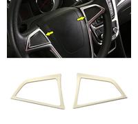 Gettimore Lot de 2 enjoliveurs chromés pour boutons de commande de volant pour Opel Mokka 2013-2016 en acier inoxydable avec protection imperméable
